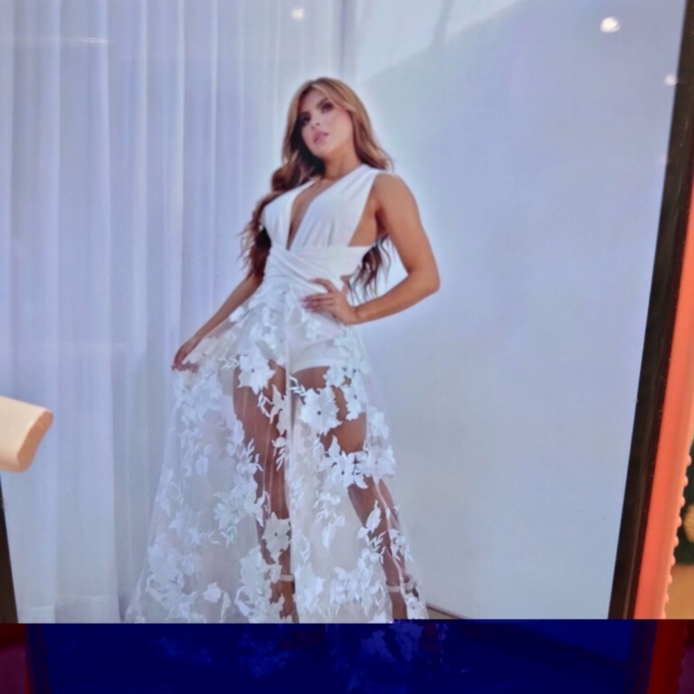 BLITHE white romper dress